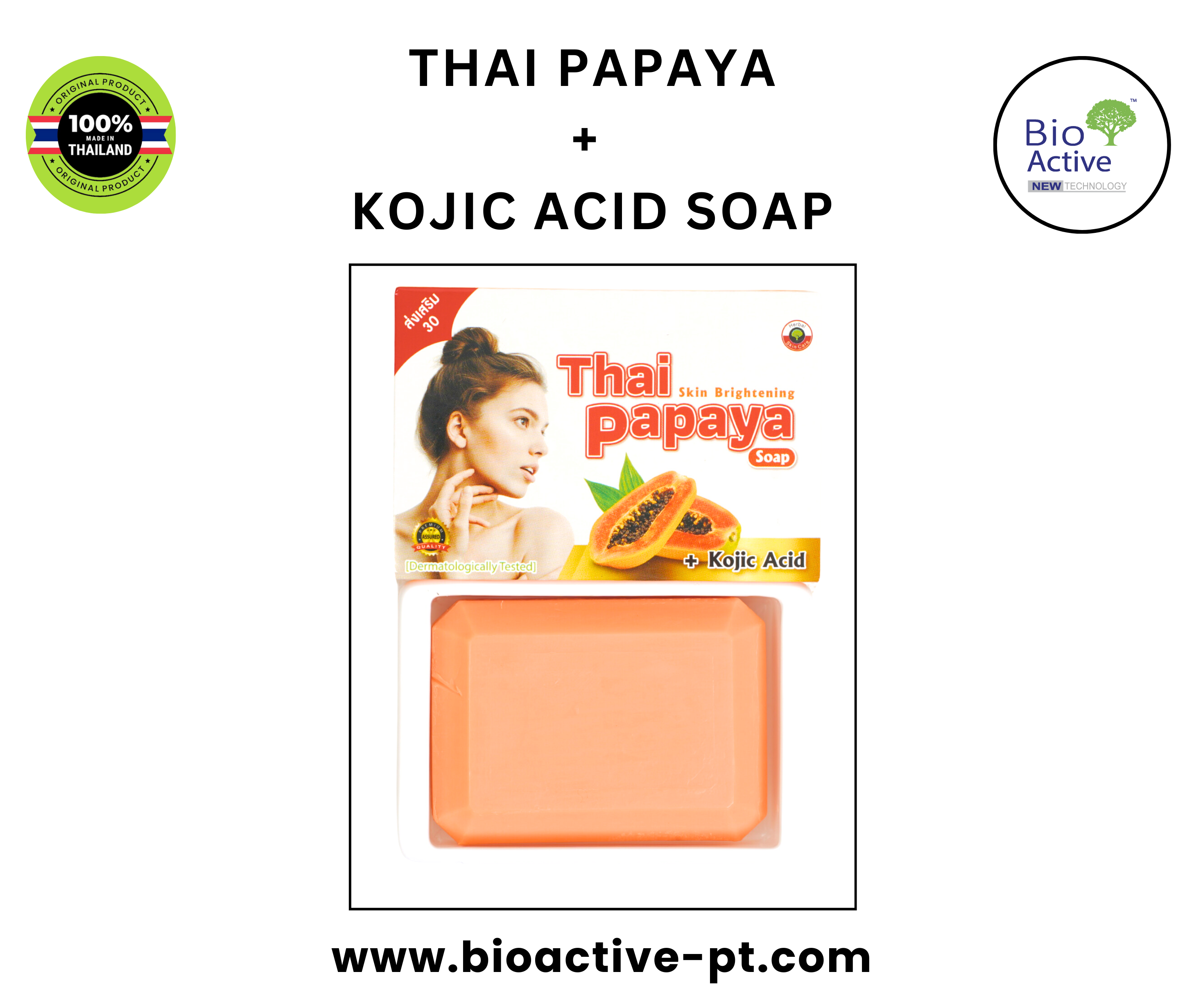 Bio Active Thai Papaya Soap + Kojic Acid